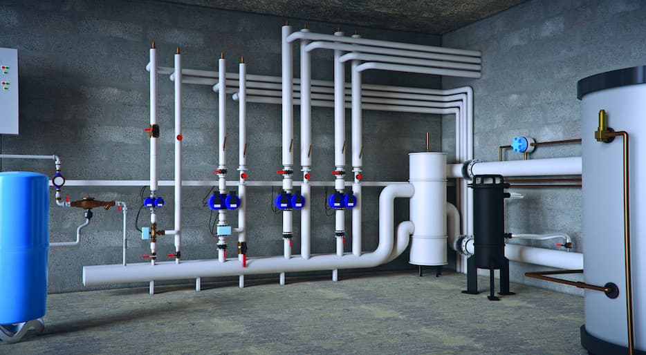 Installation tuyauterie hydraulique chaufferie